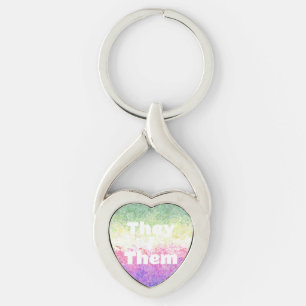 Customizable Pronoun Genderdoe Pride Flag Keychain
