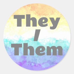 Customizable Pronoun Genderfaun Pride Flag Classic Round Sticker