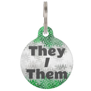Customizable Pronoun Grayromantic Pride Flag Pet Tag