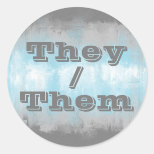 Customizable Pronoun Grungy Demiboy Pride Flag Classic Round Sticker