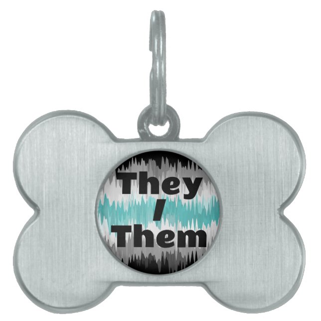 Customizable Pronoun Libramasculine Pride Flag Pet ID Tag (Front)
