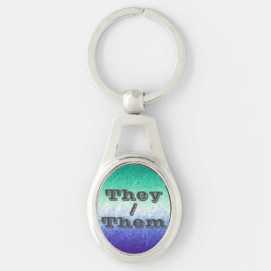 Customizable Pronoun MLM Men Loving Men Pride Flag Keychain
