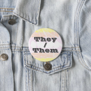 Customizable Pronoun Pangender Pride Flag 3 Inch Round Button