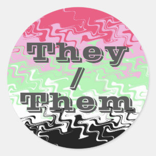 Customizable Pronoun Recipromantic Pride Flag Classic Round Sticker