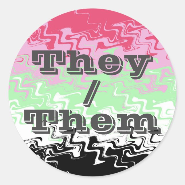 Customizable Pronoun Recipromantic Pride Flag Classic Round Sticker (Front)