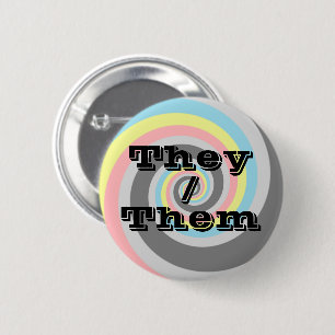 Customizable Pronoun Spiral Demiflux Pride Flag  2 Inch Round Button