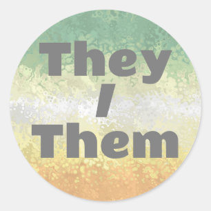 Customizable Pronoun Trippy Genderflor Pride Flag Classic Round Sticker