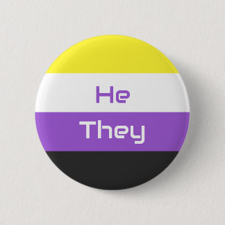 Customizable Pronouns NB Nonbinary Pride Flag 2 Inch Round Button