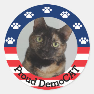 Customizable Proud DemoCAT Classic Round Sticker