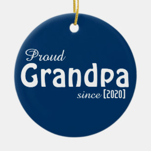 Customizable Proud Grandpa since ornament! Ceramic Ornament