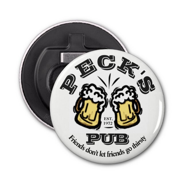 Customizable Pub Beer graphic bottle opener (Front)