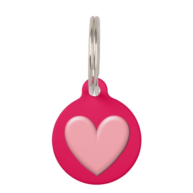 Customizable Puffy Heart Pet Tag (Front)