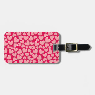 Customizable Puffy Hearts Luggage Tag