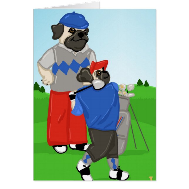 Customizable Pugs Golfing Tees and Gifts (Front)