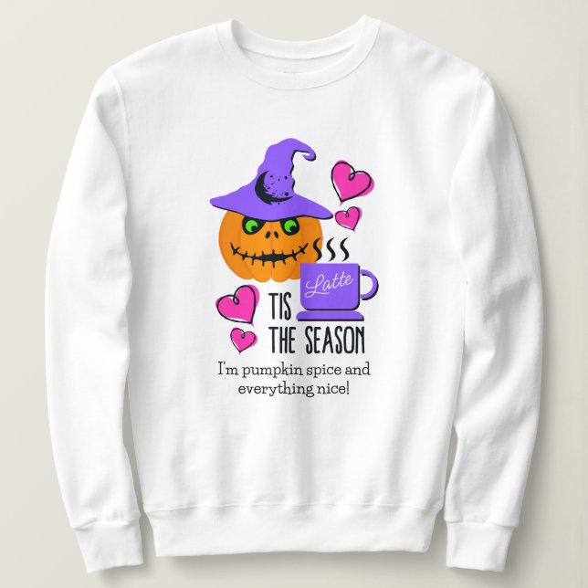 Customizable Pumpkin Spice Halloween Sweatshirt (Design Front)