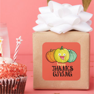 Customizable Pumpkin Thanksgiving Square Sticker