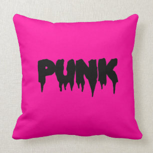 Customizable "PUNK" Black Drip Font Pillow-Revised Throw Pillow