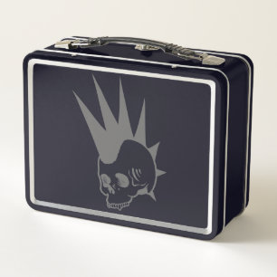 Customizable Punk Jawless Skull Metal Lunch Box