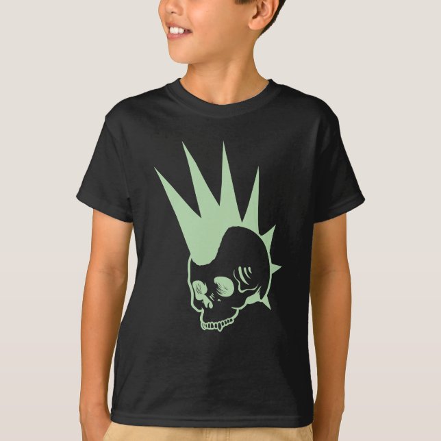 Customizable Punk Jawless Skull T-Shirt (Front)