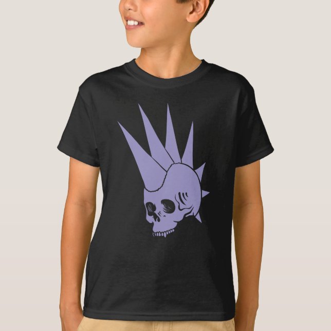 Customizable Punk Jawless Skull Version 2 T-Shirt (Front)