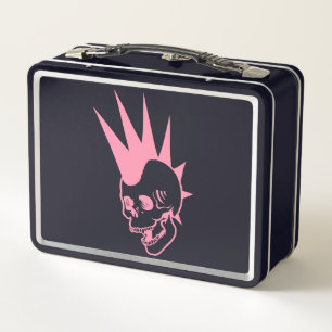 Customizable Punk Skull Metal Lunch Box