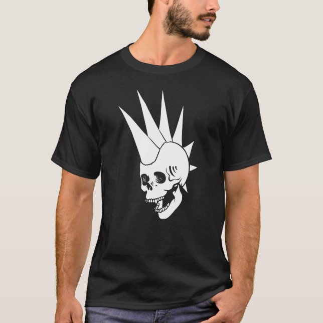 Customizable Punk Skull Version 2 T-Shirt (Front)