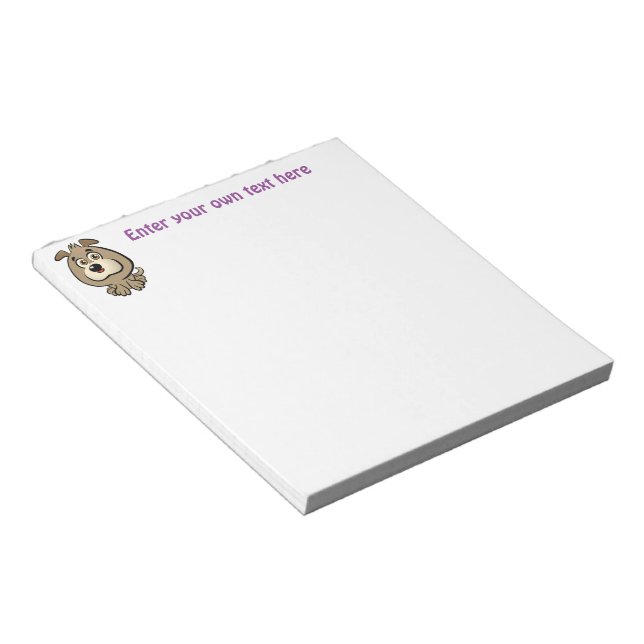 Customizable Puppy Cartoon Notepad (Angled)