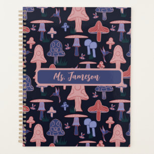 Customizable Purple and Pink Mushrooms Planner