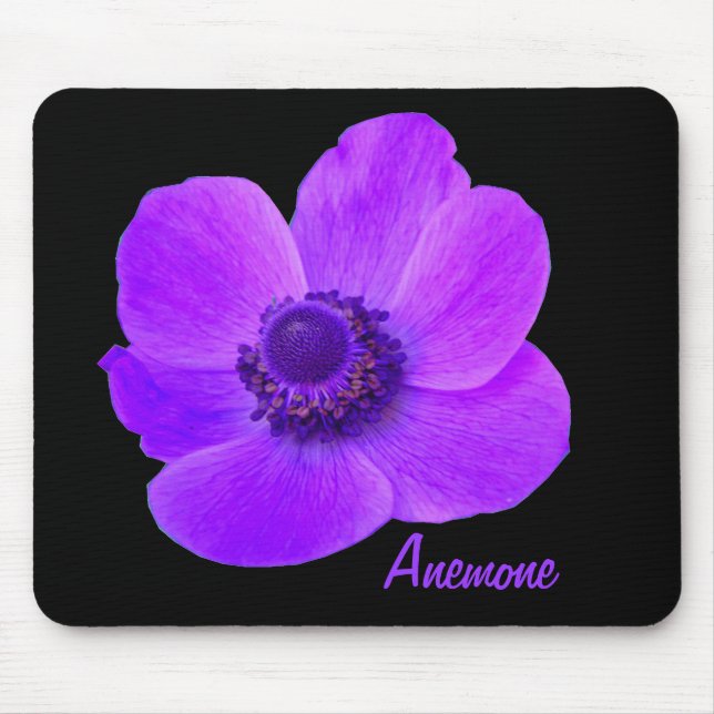 Customizable Purple Anemone Flower Mousepad (Front)