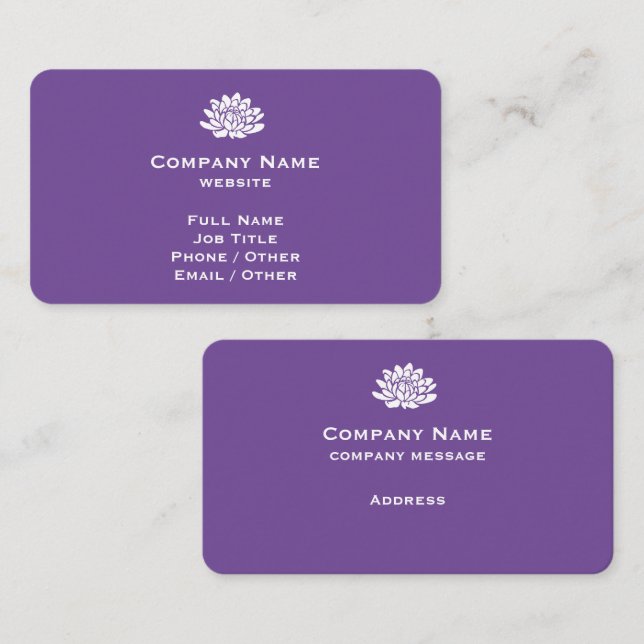 Customizable Purple Business Card (Front/Back)