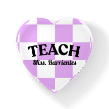 Customizable Purple Chequered Teacher Paperweight