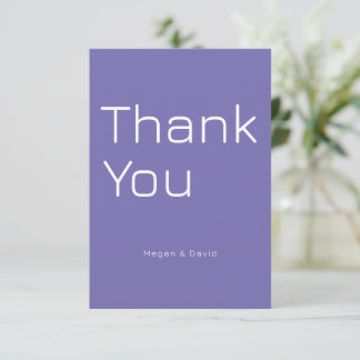 Customizable Purple Colour Personalized Minimal Thank You Card