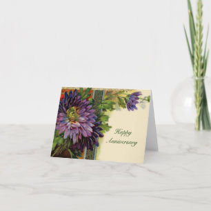 Customizable Purple Flower Card - Add Your Text.