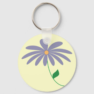 Customizable purple flower cartoon key chain