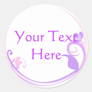 Customizable Purple Flower Stickers