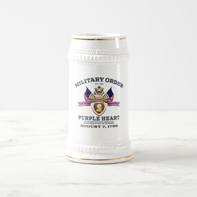 Customizable "PURPLE HEART FLAGS" Beer Stein (Center)