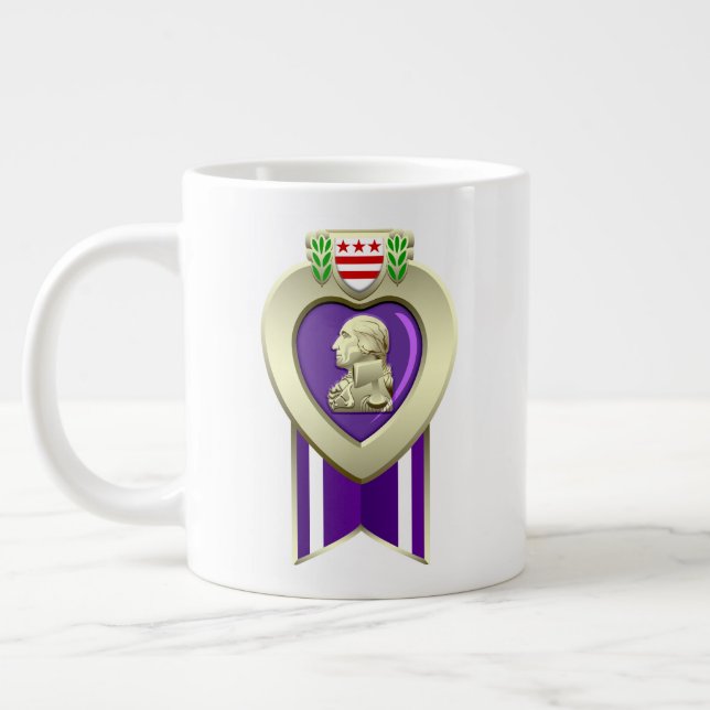 Customizable Purple Heart Medal 20oz Large Coffee Mug (Left)