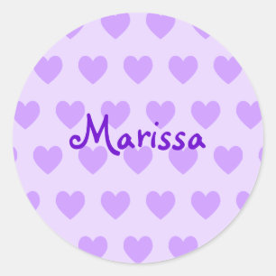 Customizable Purple Heart Pattern Personalized Classic Round Sticker