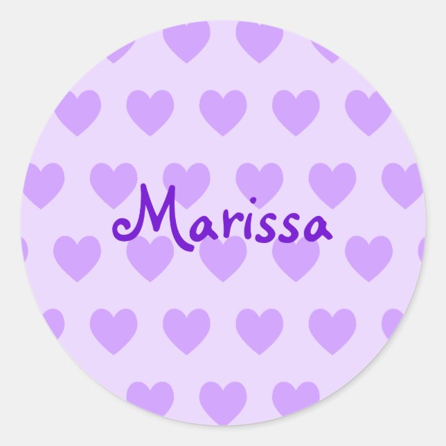 Customizable Purple Heart Pattern Personalized Classic Round Sticker (Front)