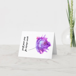 Customizable purple hydrangea floral card