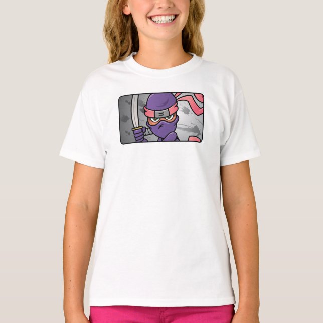 Customizable Purple Ninja Design T-Shirt (Front)