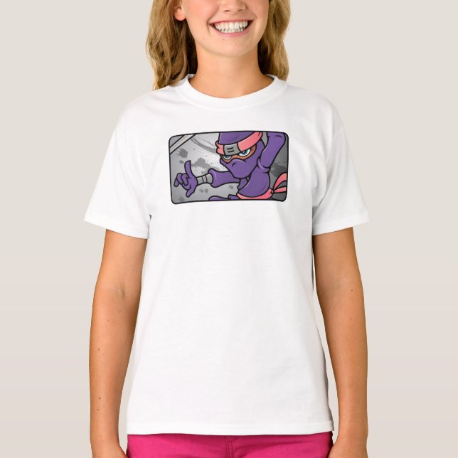 Customizable Purple Ninja Design T-Shirt (Front)