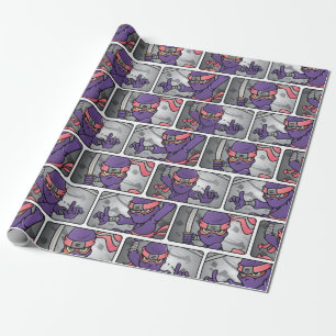 Customizable Purple Ninja Wrapping Paper
