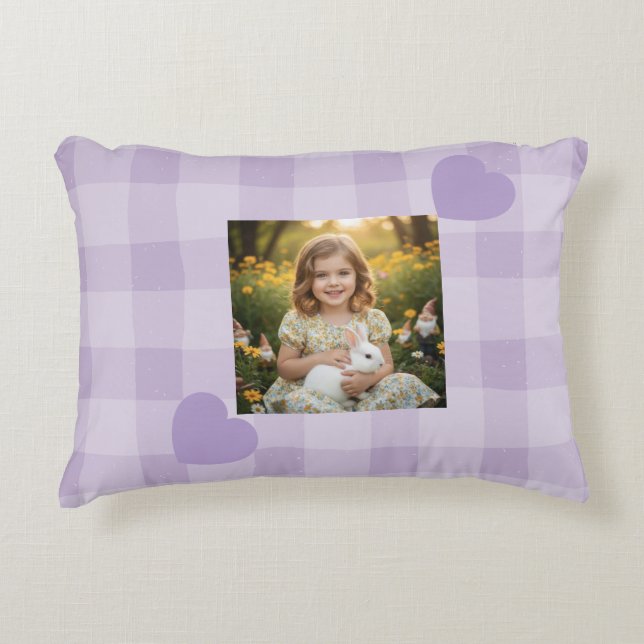 Customizable Purple Simple Baby Girl Nursery Accen Accent Pillow (Front)
