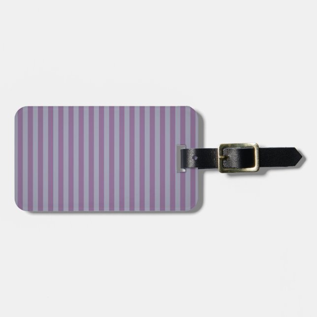 Customizable Purple Stripes Luggage Tag (Front Horizontal)