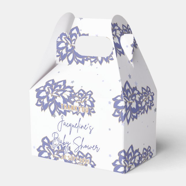 Customizable Purple theme baby shower Favor Box (Front Side)