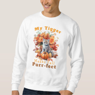 Customizable Purr-fect Autumn Cat Tigger Sweatshirt