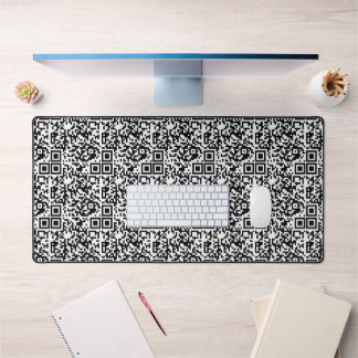 Customizable QR Code Black & White Abstract Geek Desk Mat