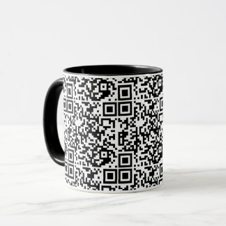 Customizable QR Code Black & White Abstract Geek Mug