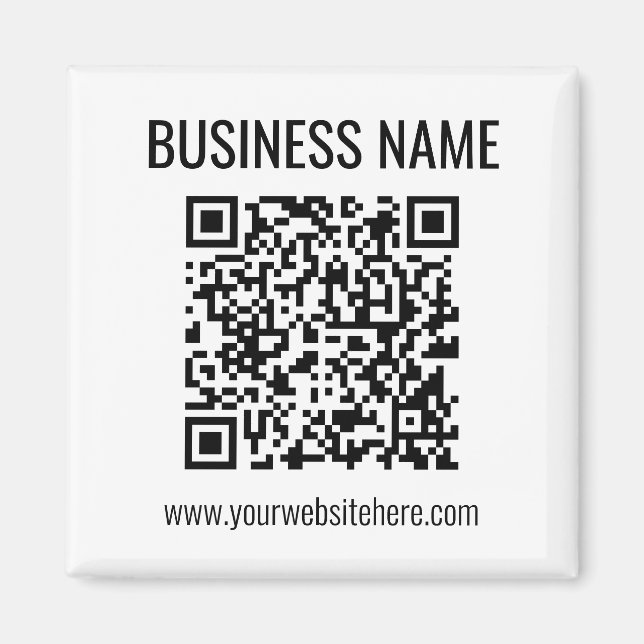 Customizable QR code & Business Name Magnet (Front)